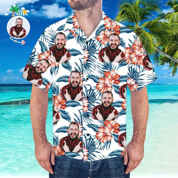 Custom Photo Face Vintage Hawaiian Shirt Custom Photo Face Vintage Hawaiian Shirt