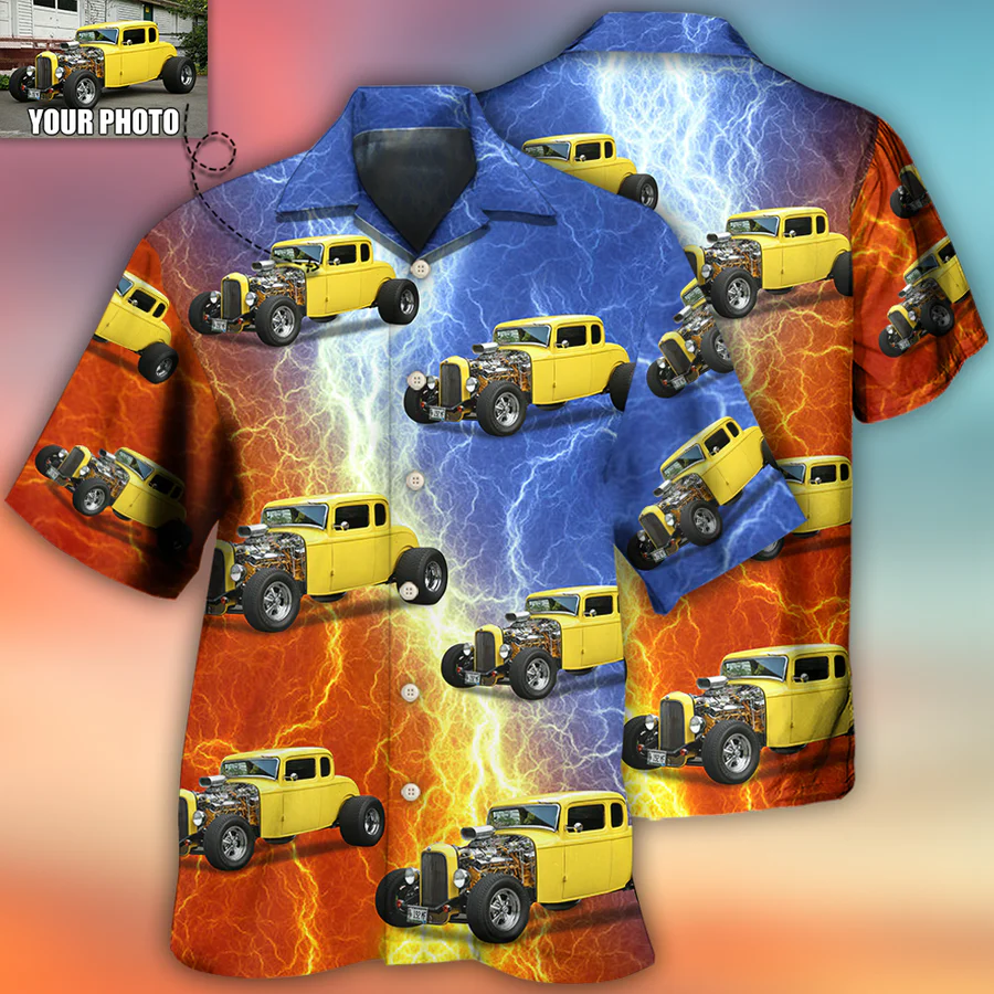 Custom Photo Hot Rod Various Style Hawaiian Shirt