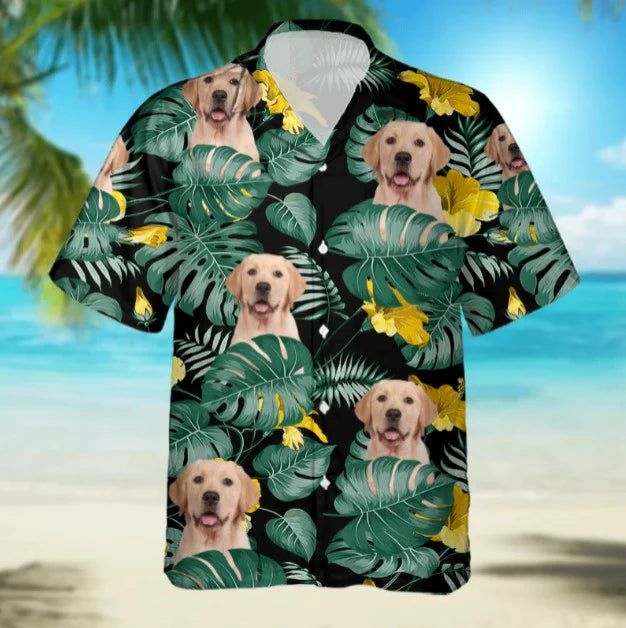 Custom Photo Labrador Retriever Hawaiian Shirt Custom Photo Labrador Retriever Hawaiian Shirt