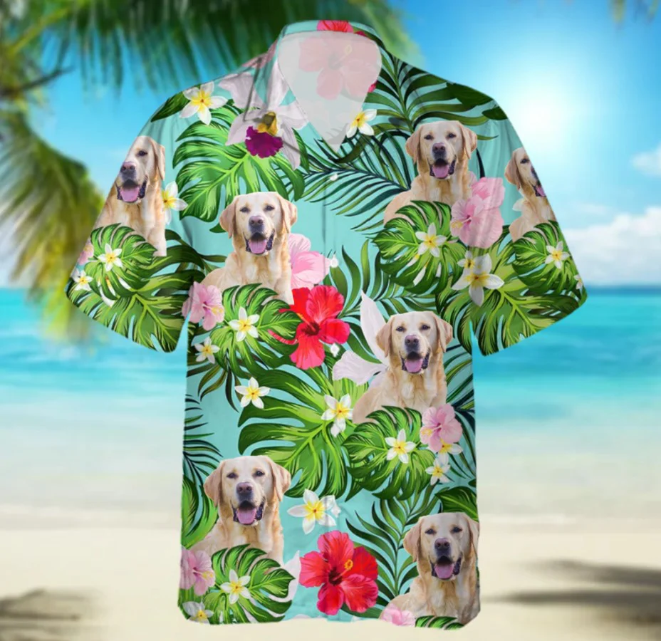 Custom Photo Labrador Retriever Trendy Hawaiian Shirt, Upload Photo Dog Trendy Hawaiian Shirt For Men And Women