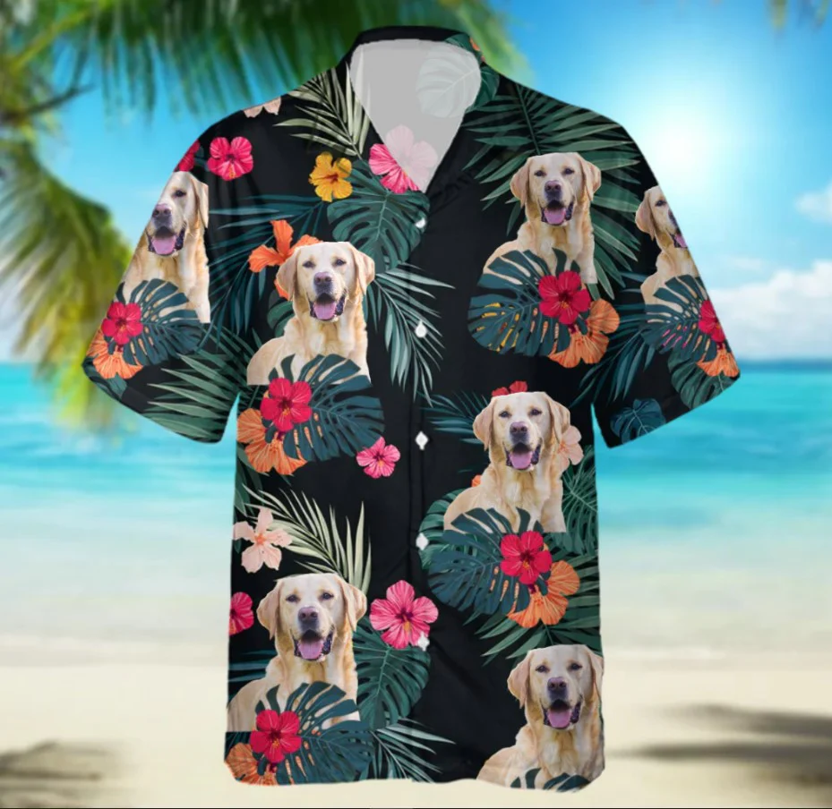Custom Photo Labrador Retriever Trendy Hawaiian Shirt, Upload Photo Dog Trendy Hawaiian Shirt For Men And Women Custom Photo Labrador Retriever Trendy Hawaiian Shirt, Upload Photo Dog Trendy Hawaiian Shirt For Men And Women