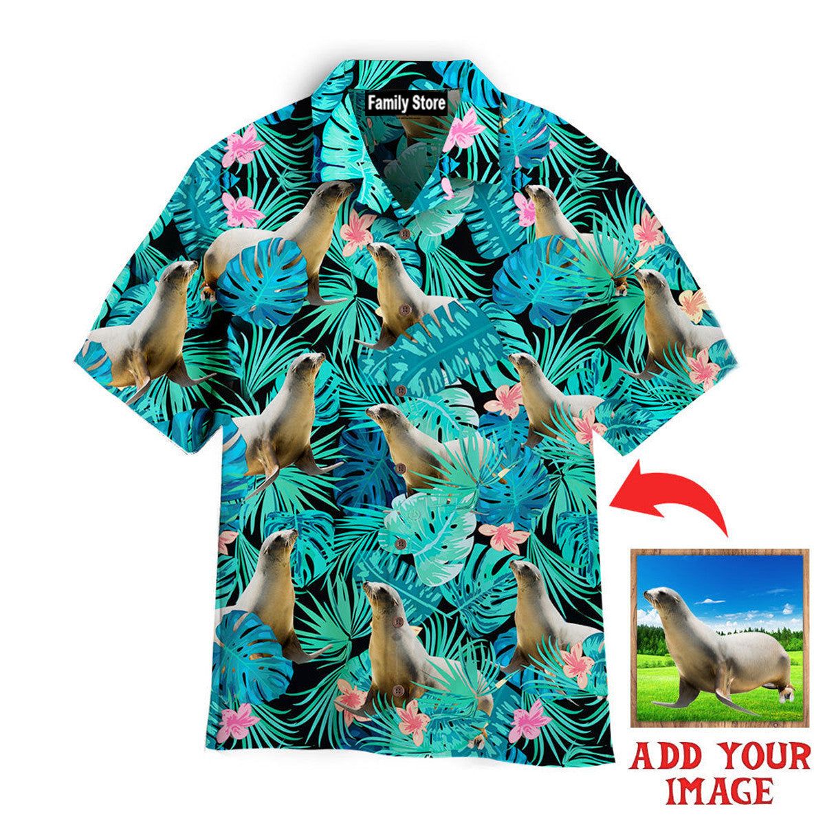 Custom Photo Seal Tropical Custom Hawaiian Shirt Custom Photo Seal Tropical Custom Hawaiian Shirt