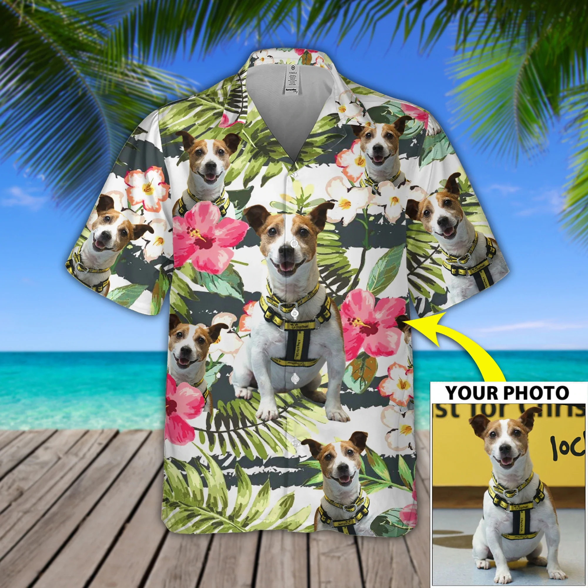 Custom Photo Seamless Flower Trendy Hawaiian Shirt, Seamless Aloha Shirt For Men, Summer Beach Hawaii Shirt Woman
