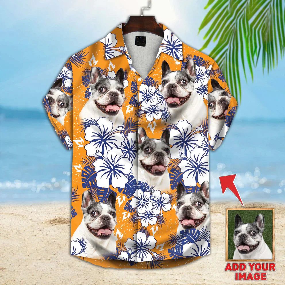 Custom Photo Space Pattern Short-Sleeve Hawaiian Shirt
