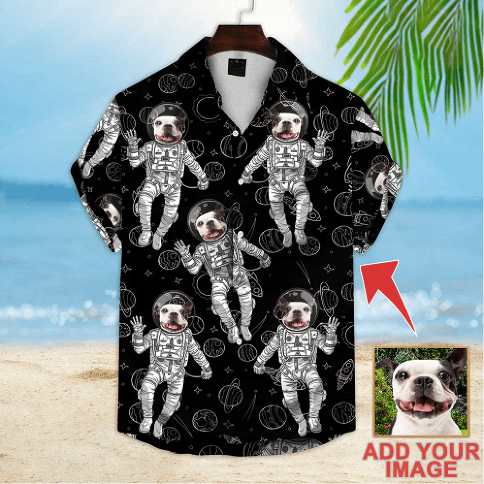 Custom Photo Space Pattern Short-Sleeve Hawaiian Shirt Custom Photo Space Pattern Short-Sleeve Hawaiian Shirt