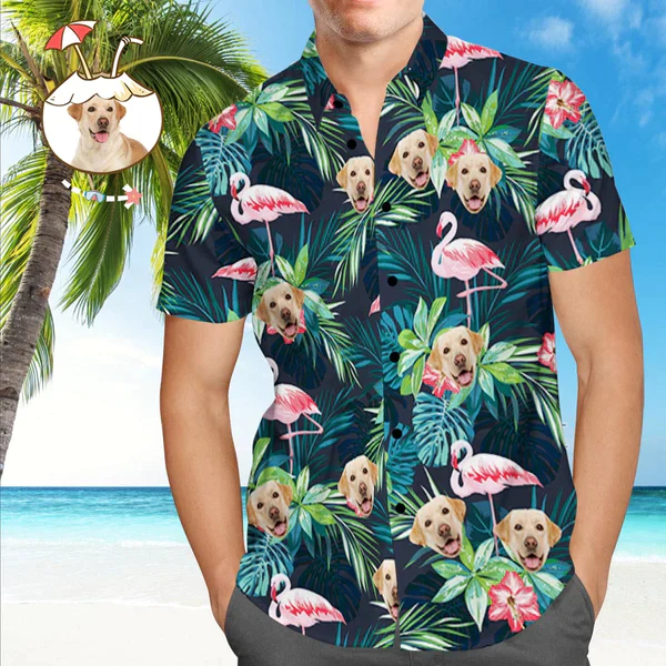 Custom Photo Trendy Hawaiian Shirt With Dog Face, Personalized Beach Trendy Hawaiian Shirt