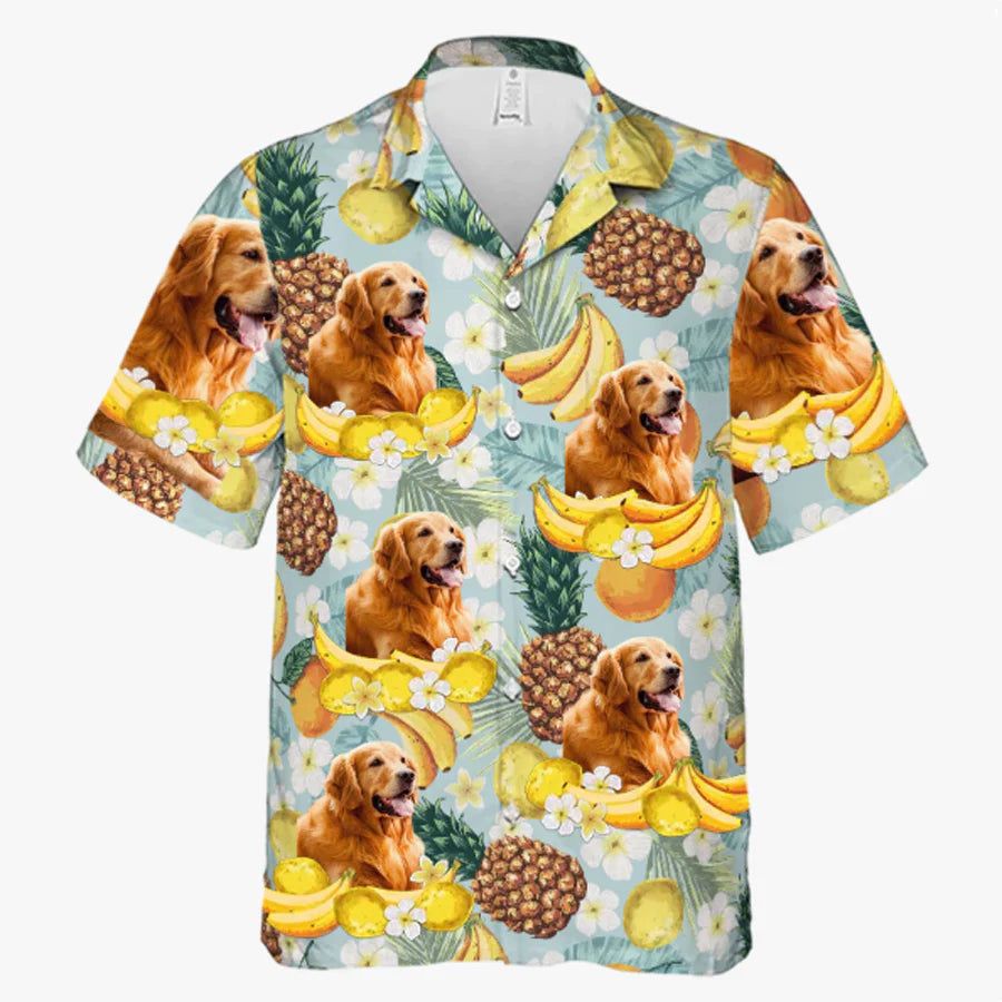 Custom Photo Tropical Fruit Pattern Hawaiian Shirt