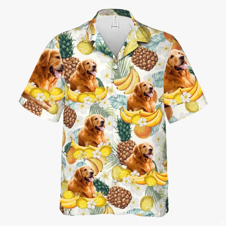 Custom Photo Tropical Fruit Pattern Hawaiian Shirt Custom Photo Tropical Fruit Pattern Hawaiian Shirt