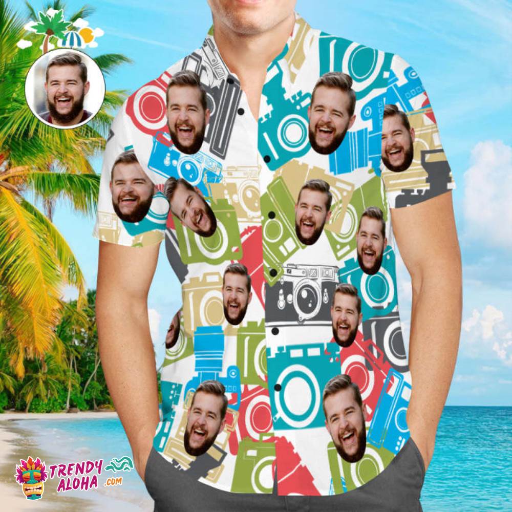 Custom Photography Men’s Trendy Aloha Hawaiian Shirt Gift For Photographer