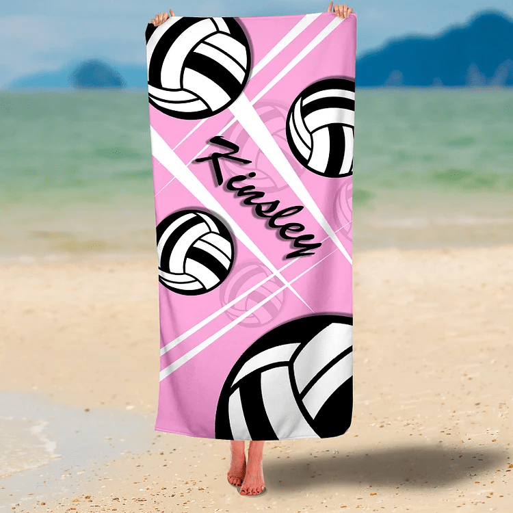 Custom Sports Design Personalized Beach Towels Adults Kids Unique Gift