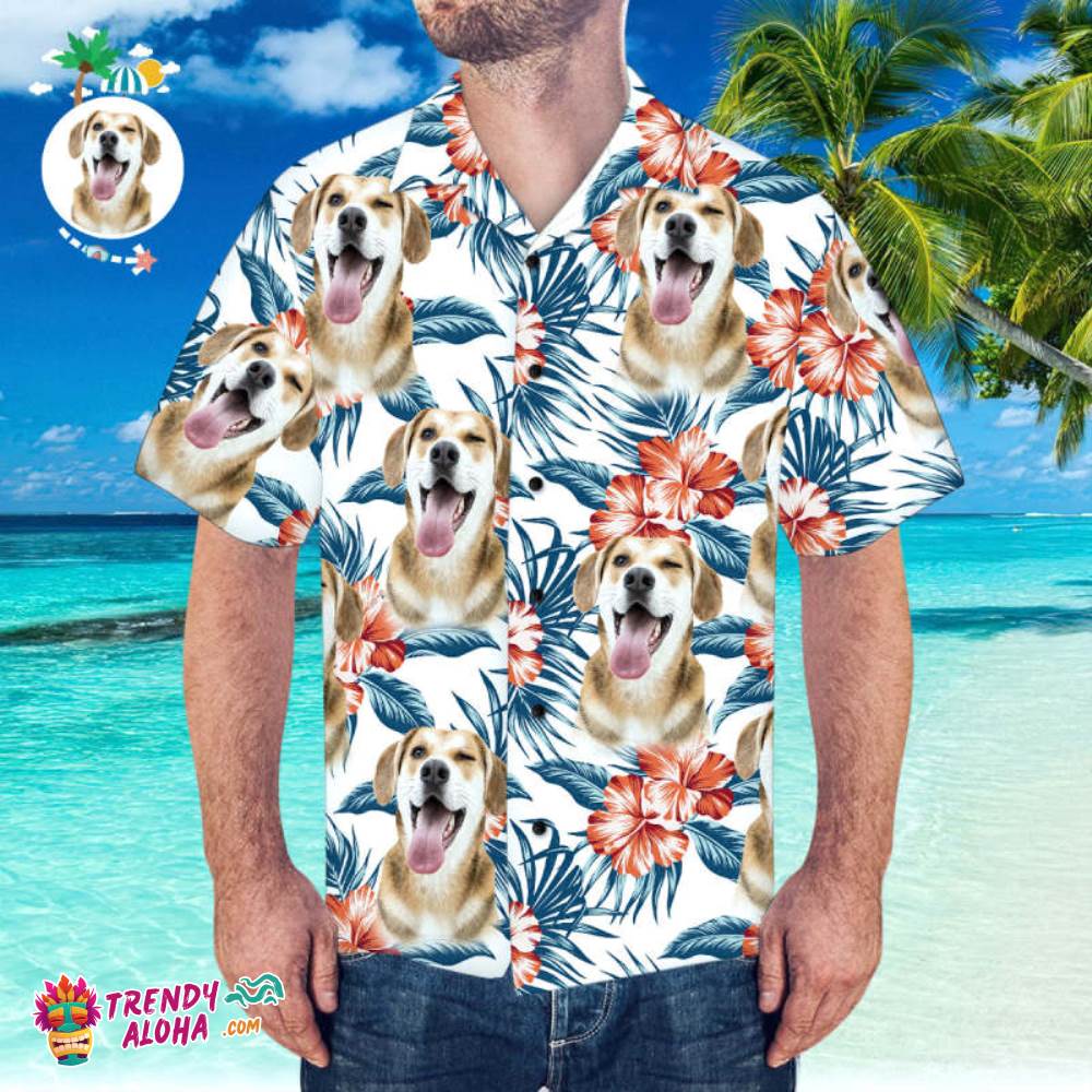 Custom Trendy Aloha Hawaiian Shirt With Girlfriend Face Personalized Beach Trendy Aloha Hawaiian Shirt