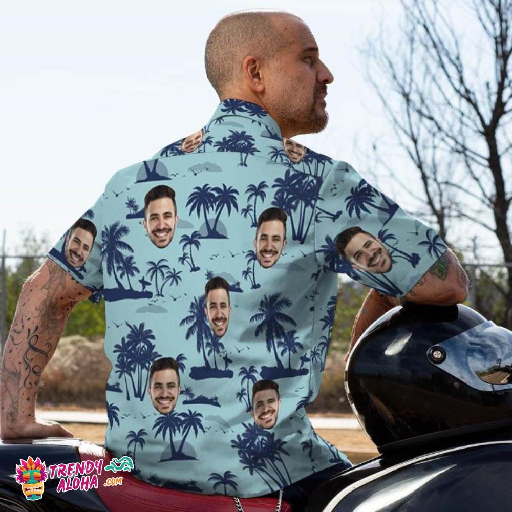 Custom Trendy Aloha Hawaiian Shirts Coconut Tree Design Aloha Beach Shirt For Men