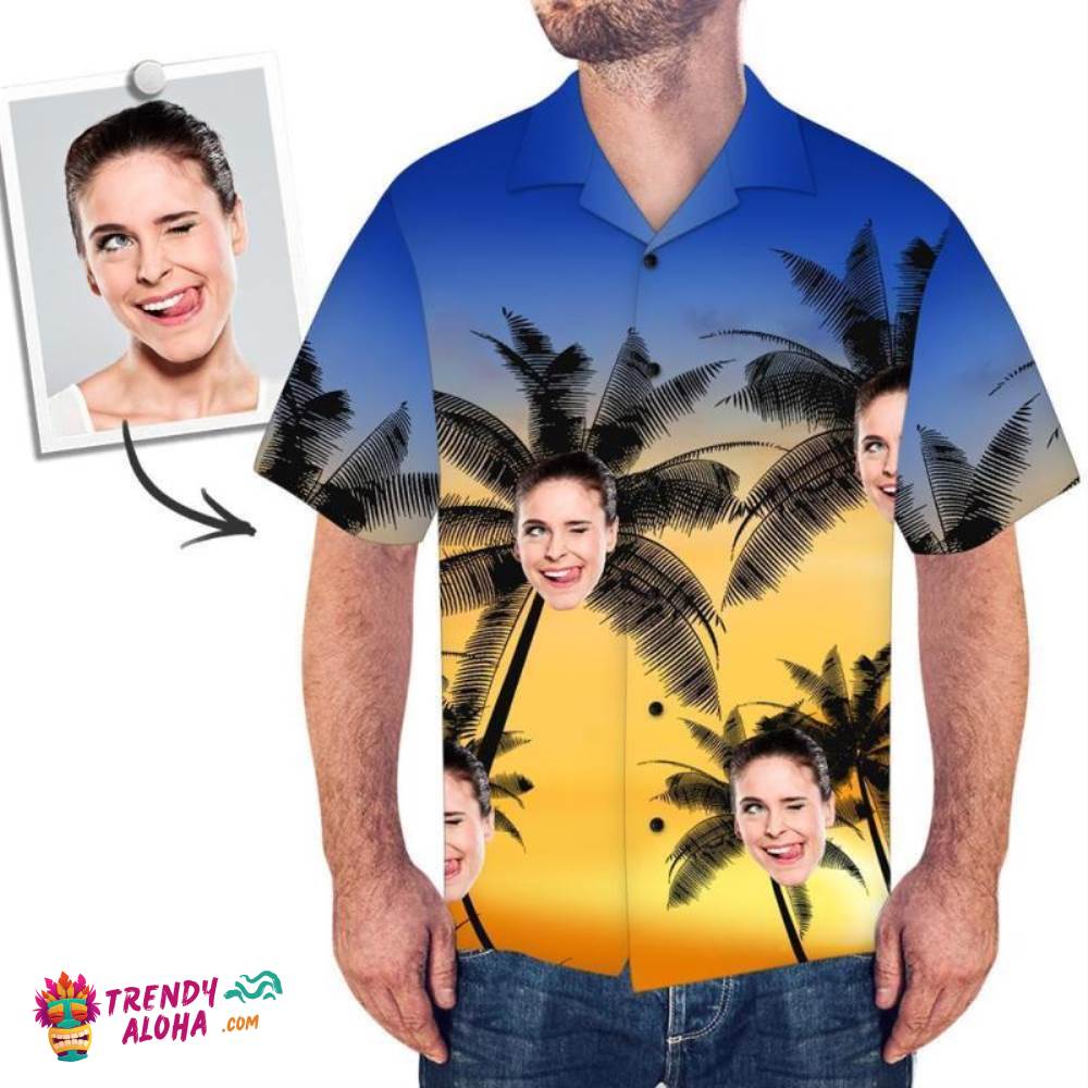 Custom Trendy Aloha Hawaiian Shirts Dusk Aloha Beach Shirt For Men