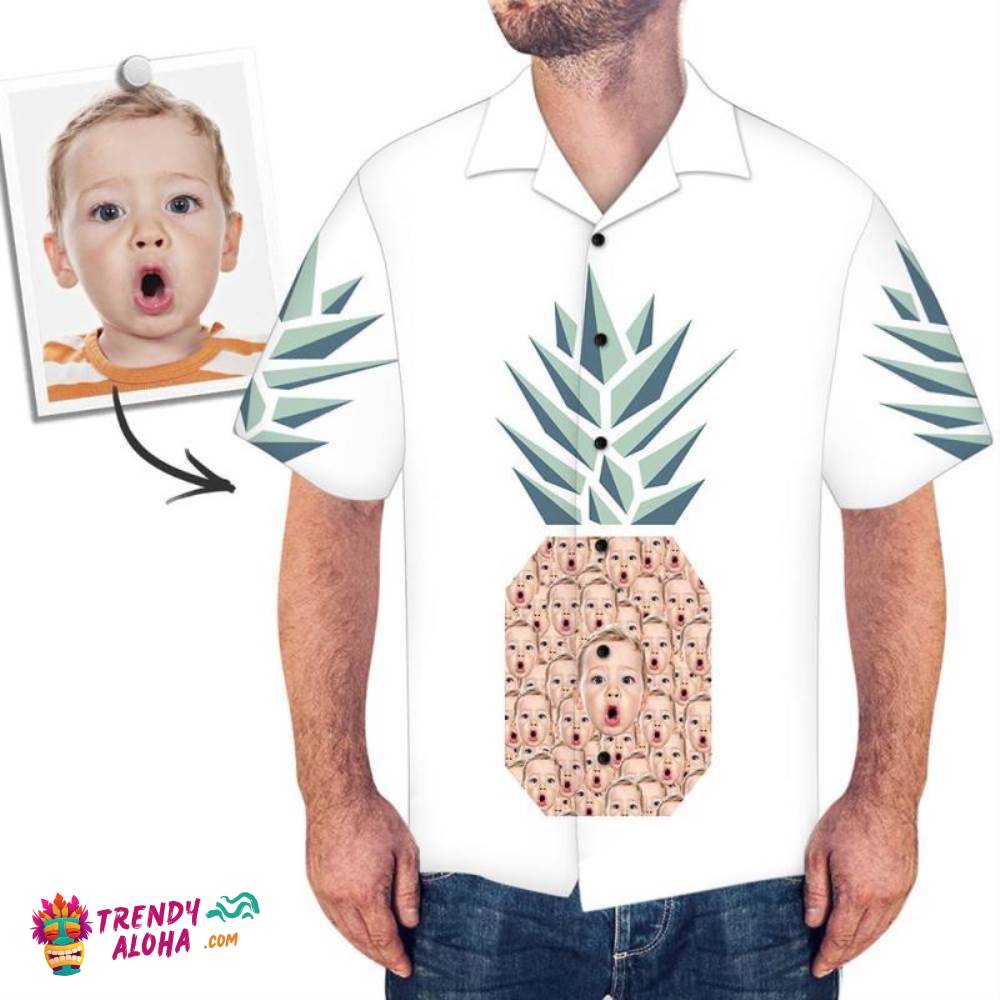 Custom Trendy Aloha Hawaiian Shirts Funny Pineapple Design Personalized Aloha Beach Shirt For Men