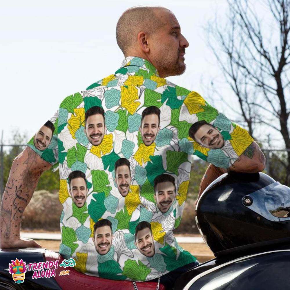 Custom Trendy Aloha Hawaiian Shirts Leaves Aloha Beach Shirt For Men