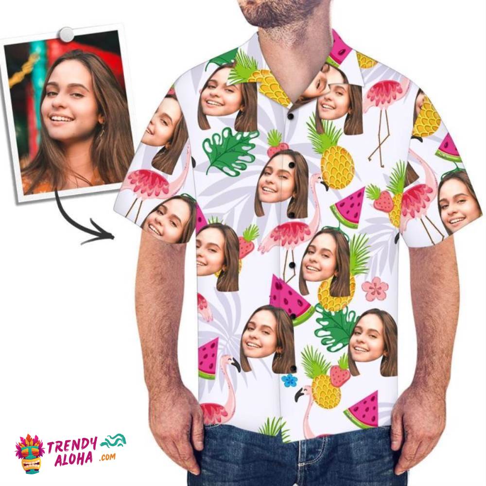 Custom Trendy Aloha Hawaiian Shirts Pineapple And Watermelon Personalized Aloha Beach Shirt For Men