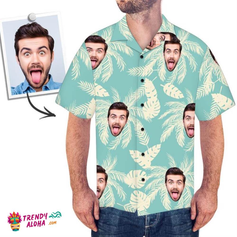 Custom Trendy Aloha Hawaiian Shirts Simple Color Matching Personalized Aloha Beach Shirt For Men