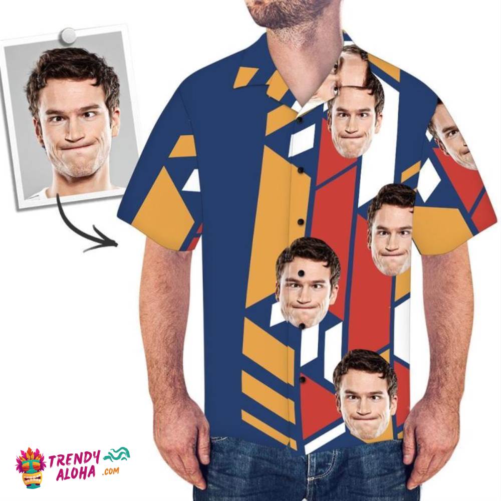 Custom Trendy Aloha Hawaiian Shirts Simple Stripe Personalized Aloha Beach Shirt For Men