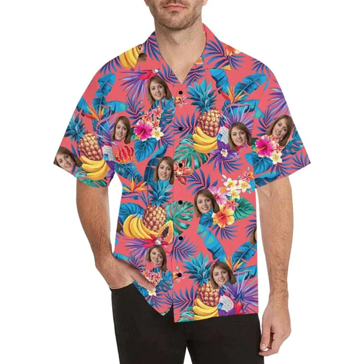 Custom Trendy Hawaiian Shirt With Face, Photo Man Hawaii Shirt, Flower Trendy Hawaiian Shirt For Men, Women Custom Trendy Hawaiian Shirt With Face, Photo Man Hawaii Shirt, Flower Trendy Hawaiian Shirt For Men, Women