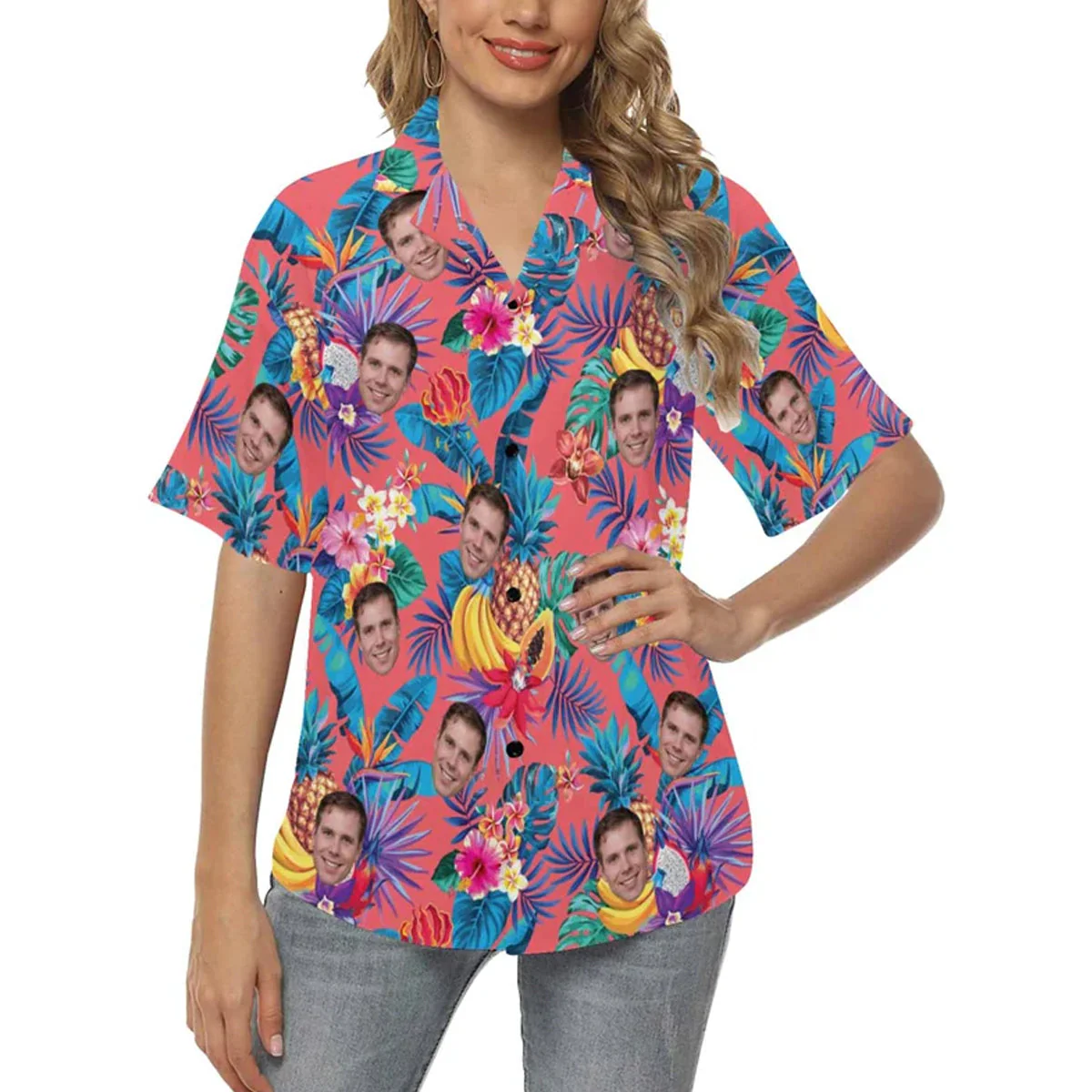 Custom Trendy Hawaiian Shirt With Face, Photo Man Hawaii Shirt, Flower Trendy Hawaiian Shirt For Men, Women
