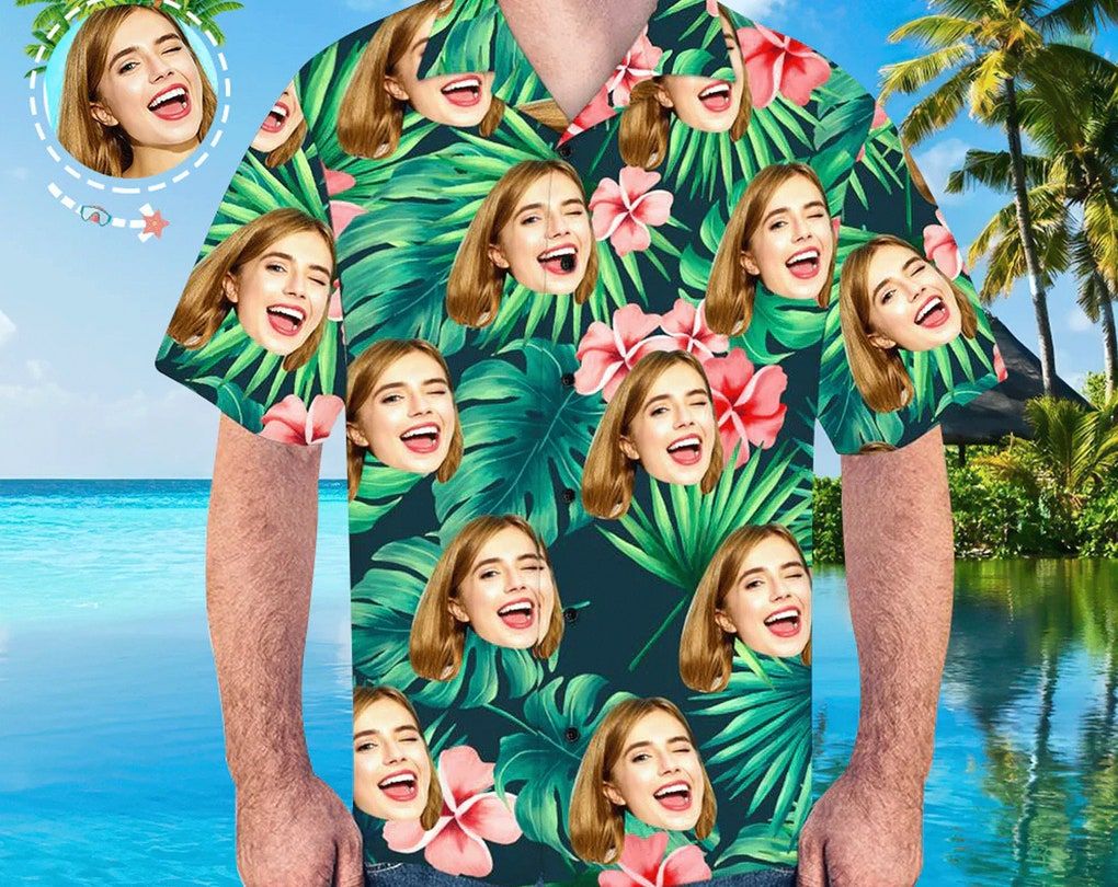 Custom Trendy Hawaiian Shirts Red Flowers Design Personalized Aloha Beach Shirt For Men, Aloha Couple Shirt, Aloha Shirt Funny, Hawaii Style.