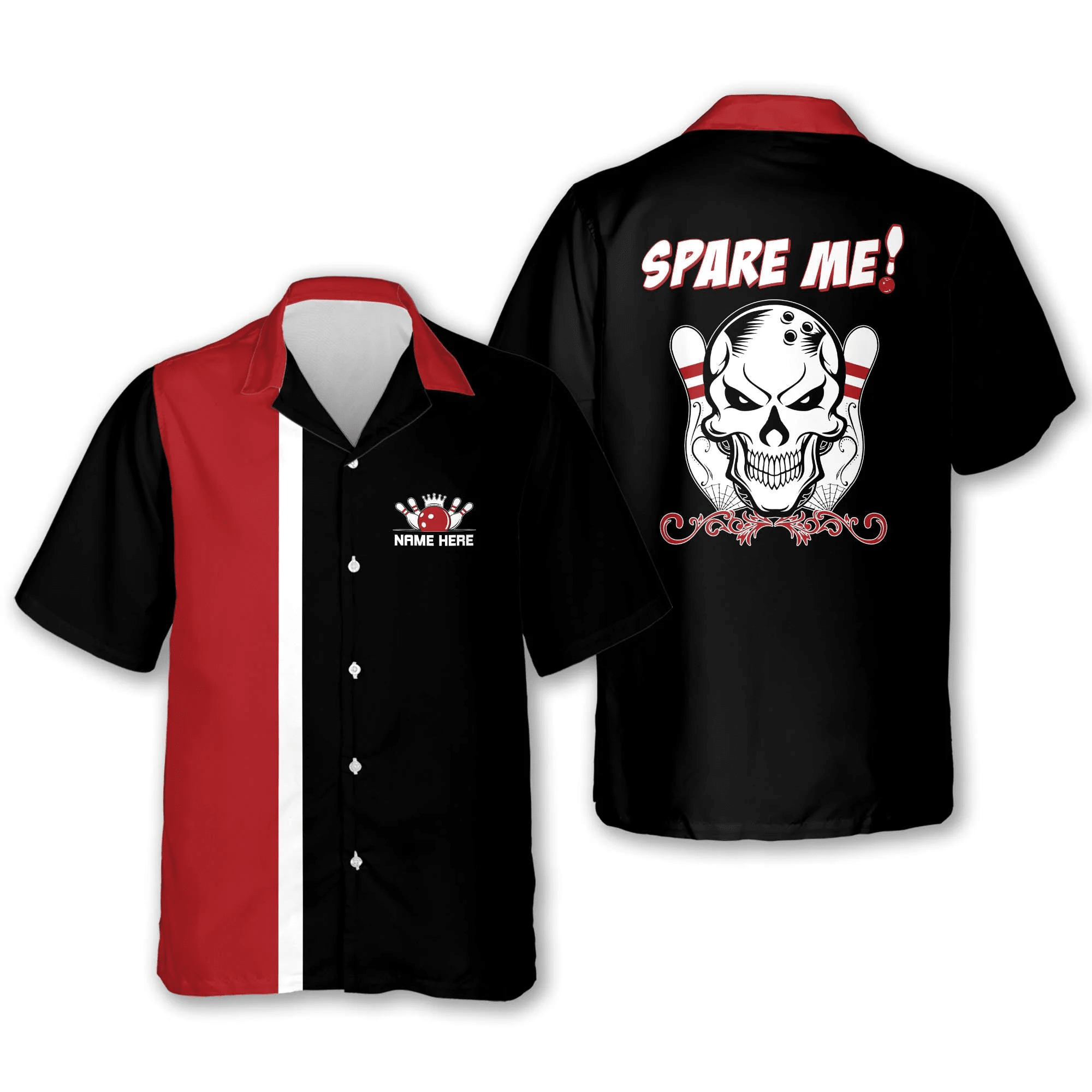 Custom With Name Spare Me Bowling Trendy Hawaiian Shirt, Bowling Shirt For Men