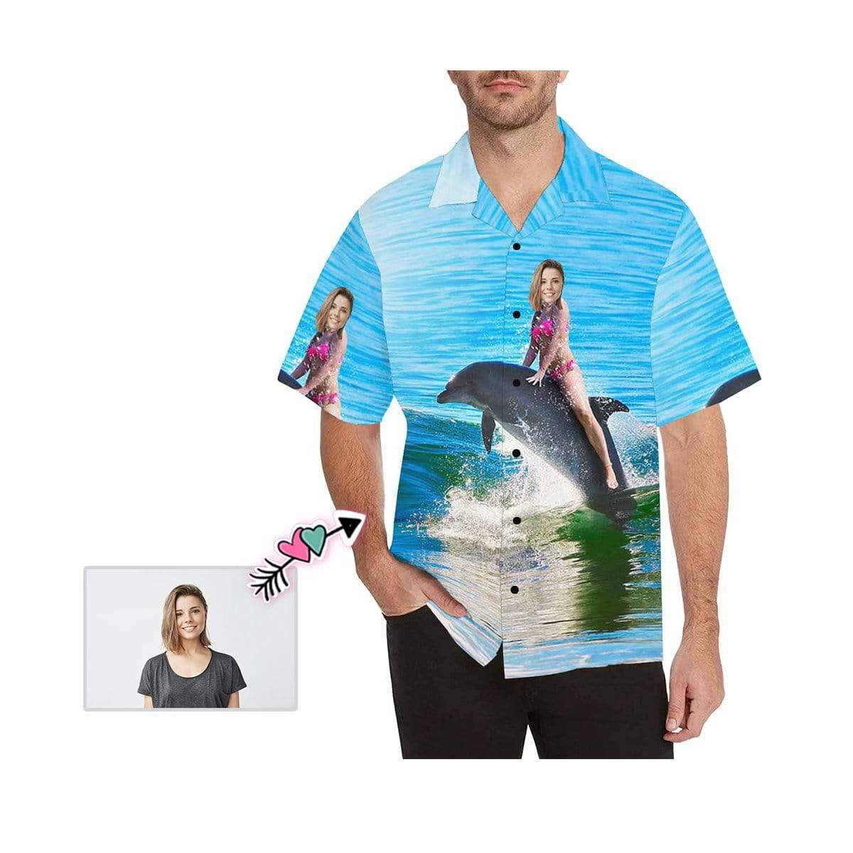 Customizable Men’s Hawaiian Shirt Create Your Own Hawaiian Shirt Sea Dolphin Customizable Men’s Hawaiian Shirt Create Your Own Hawaiian Shirt Sea Dolphin