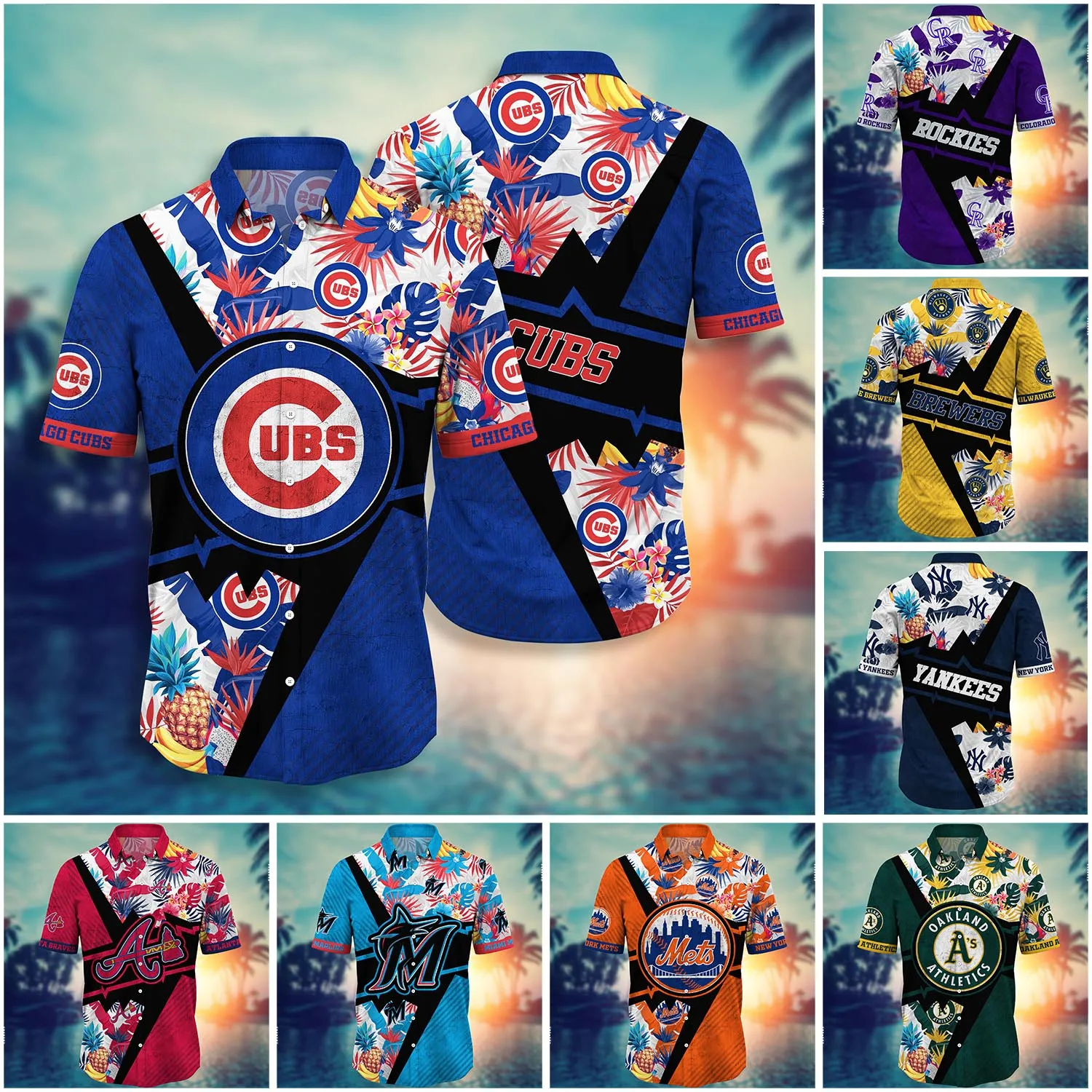 Customize Flower MLB Hawaii Shirt And Tshirt For Fans Sunlight Aloha Shirt Customize Flower MLB Hawaii Shirt And Tshirt For Fans Sunlight Aloha Shirt