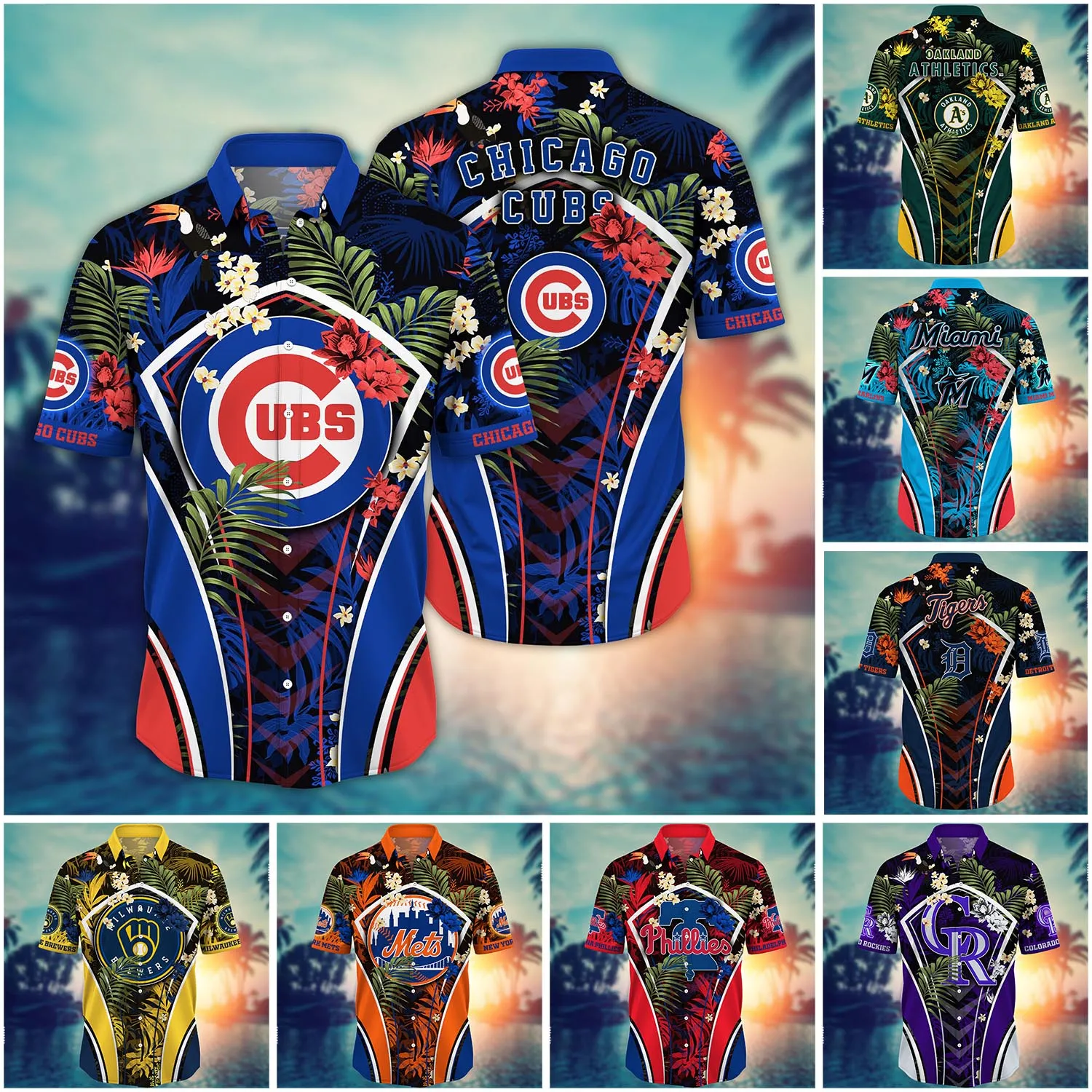 Customize Flower MLB Hawaii Shirt And Tshirt For Fans Tropical Aloha Shirt Customize Flower MLB Hawaii Shirt And Tshirt For Fans Tropical Aloha Shirt