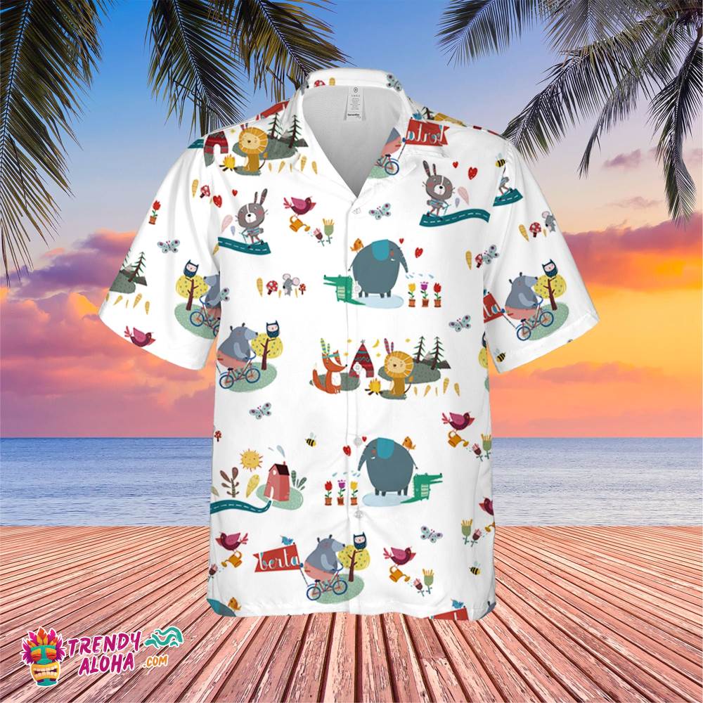 Cute Animal Camp Trending Hawaiian Shirt, Summer Vacation Hawaiian Shirt