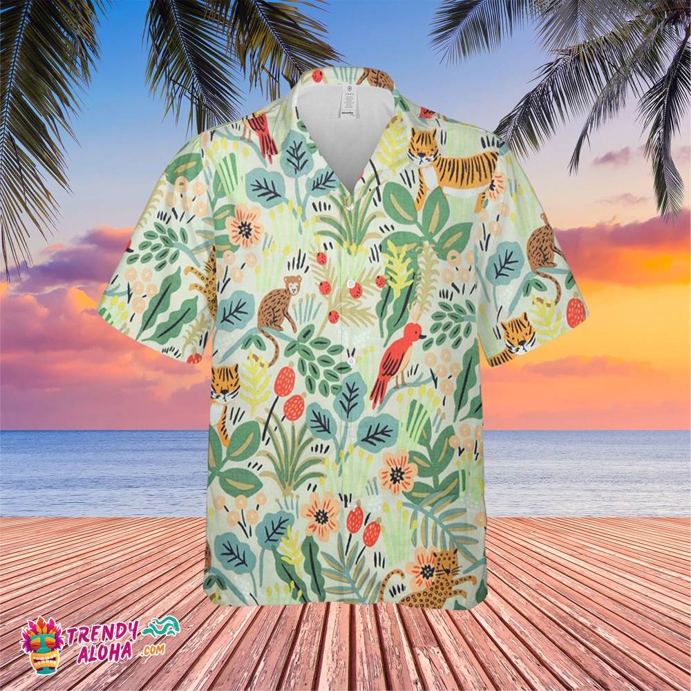 Cute Animal Jungle Trending Hawaiian Shirt, Summer Vacation Hawaiian Shirt