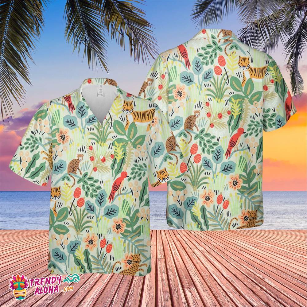 Cute Animal Jungle Trending Hawaiian Shirt, Summer Vacation Hawaiian Shirt Cute Animal Jungle Trending Hawaiian Shirt, Summer Vacation Hawaiian Shirt