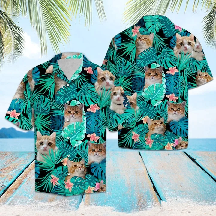 Cute Baby Munchkin Palm Leaves Summer Vacation Themed Trendy Hawaiian Shirt Cute Baby Munchkin Palm Leaves Summer Vacation Themed Trendy Hawaiian Shirt