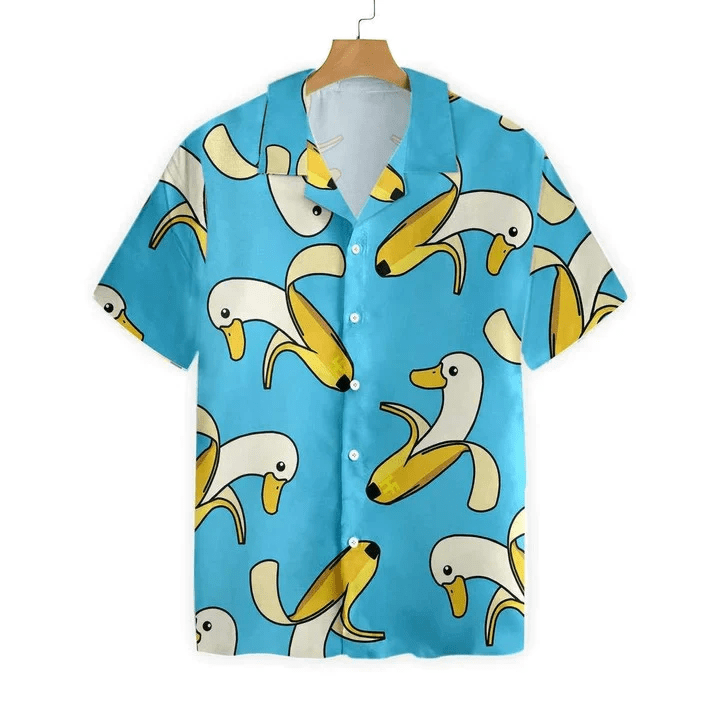 Cute Banana Duck Background Design Trendy Hawaiian Shirt