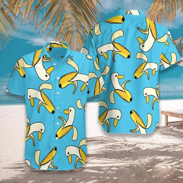 Cute Banana Duck Background Design Trendy Hawaiian Shirt Cute Banana Duck Background Design Trendy Hawaiian Shirt