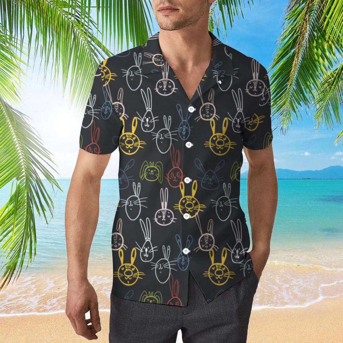 Cute Bunny On Easter Day Trendy Hawaiian Shirt