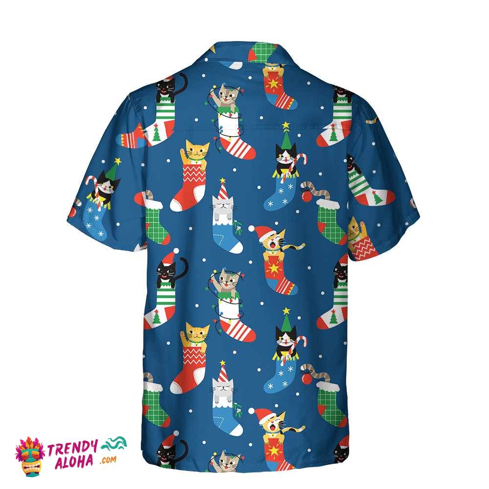 Cute Cats In Christmas Socks Hawaiian Shirt, Christmas Cat Shirt, Best Christmas Gift
