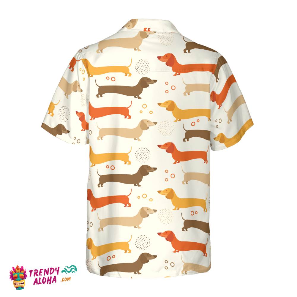 Cute Dachshund Pattern Hawaiian Shirt