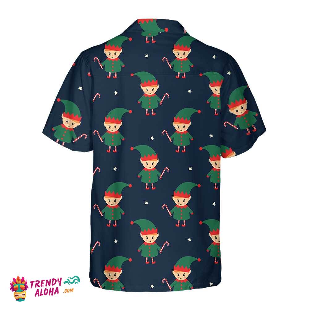 Cute Elf With Candy Cane Hawaiian Shirt, Funny Elf Christmas Shirt, Best Christmas Gifts Idea