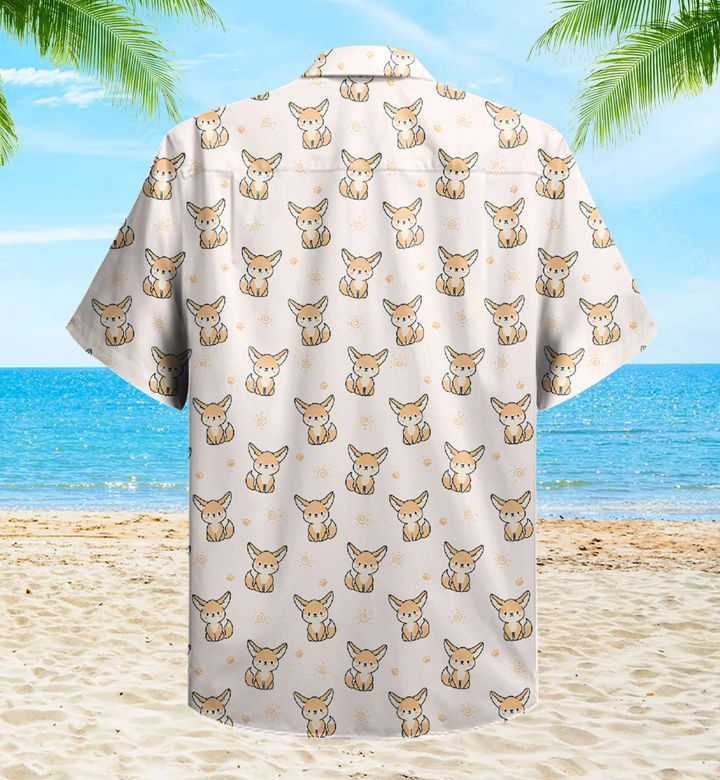 Cute Fennec Fox Orange Trendy Hawaiian Shirt 3D, Fox Lover Trendy Hawaiian Shirt For Summer Gifts