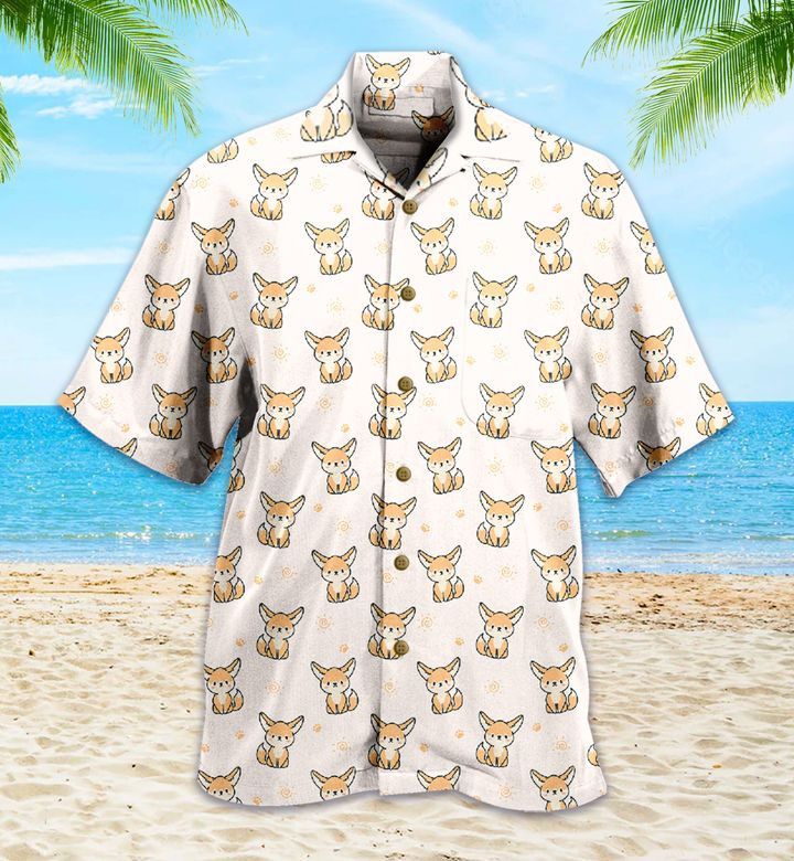 Cute Fennec Fox Orange Trendy Hawaiian Shirt 3D, Fox Lover Trendy Hawaiian Shirt For Summer Gifts