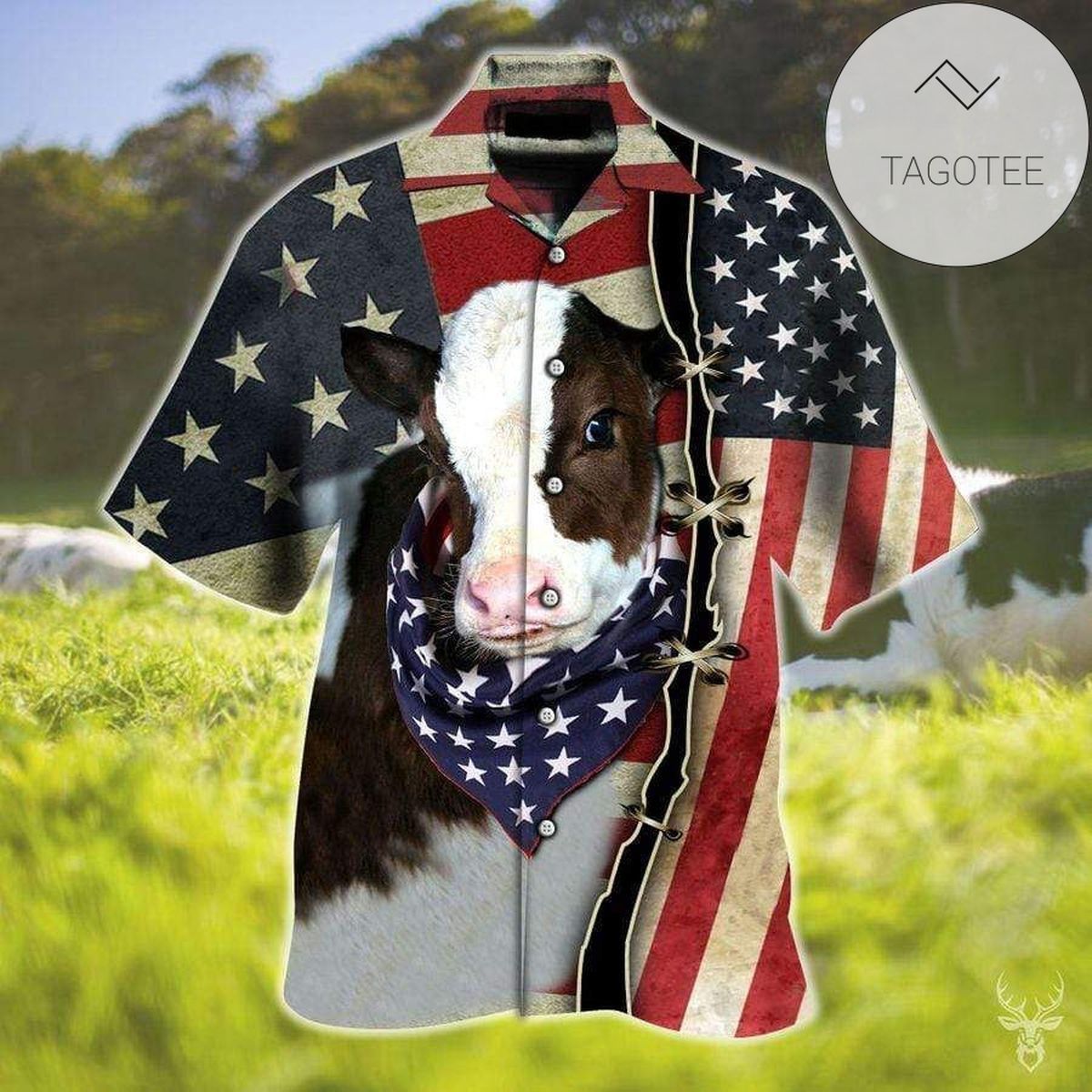 Cute Flag Cow Design Elegance Hawaiian Shirt Unique Tropical Collection