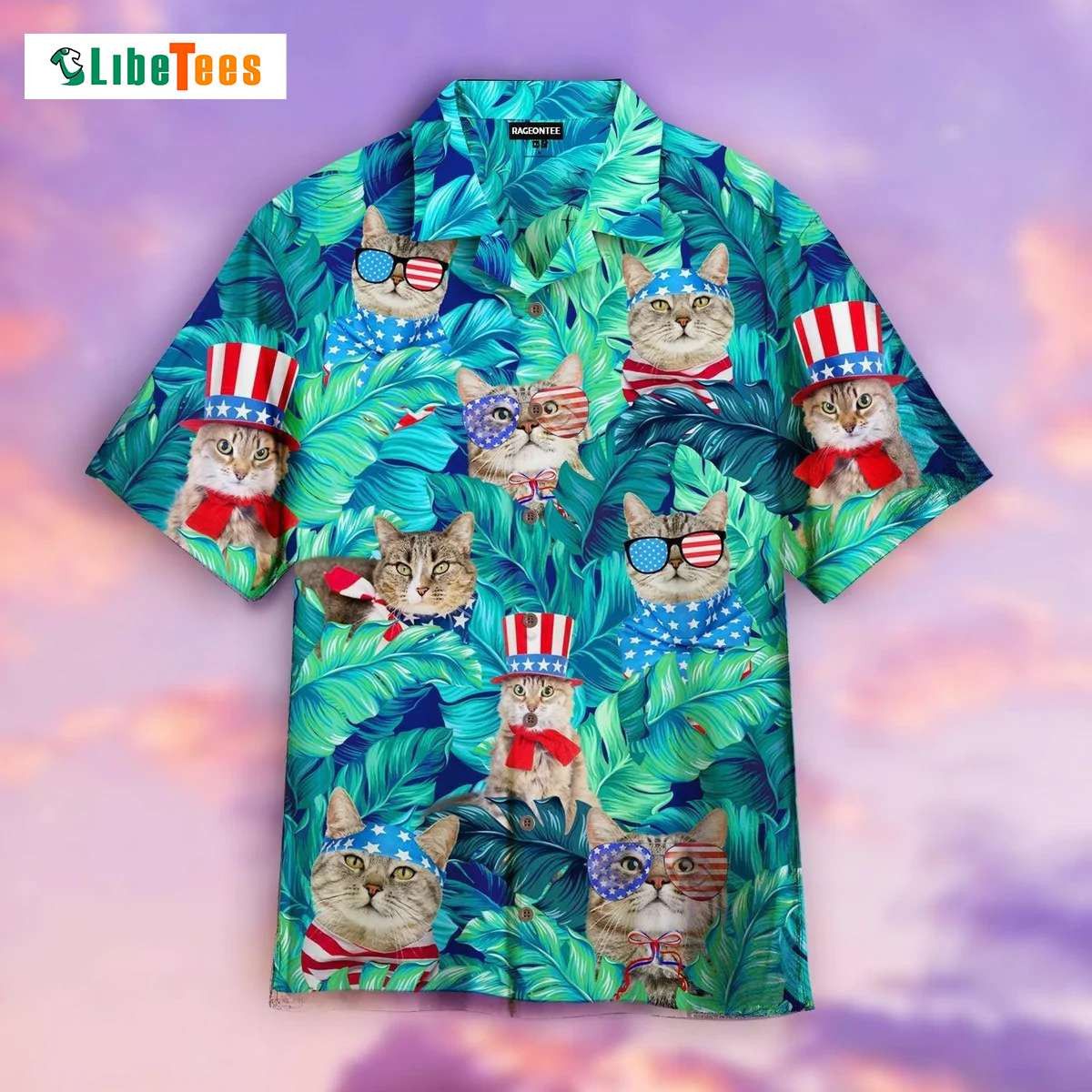 Cute Funny Cat American Flag Style, Cat Trendy Hawaiian Shirt Perfect Gifts For Your Loved Ones