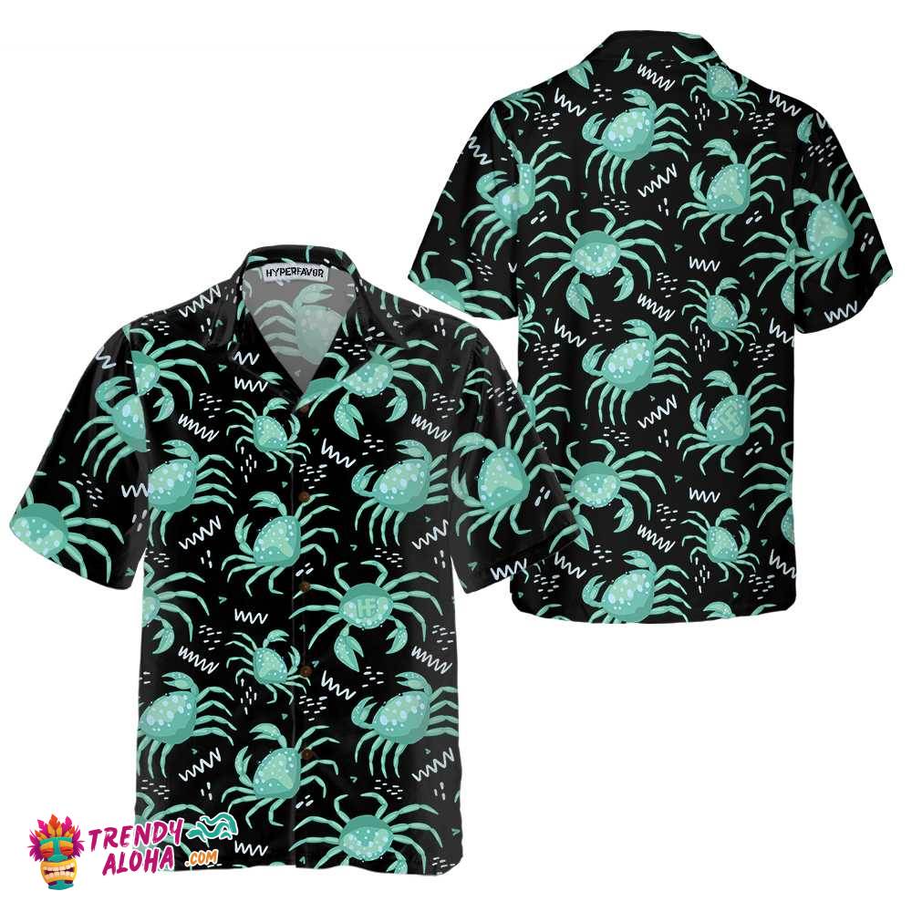 Cute Green Crab Hawaiian Shirt, Green Crab Shirt For Men & Women, Best Gift For Crab Lover