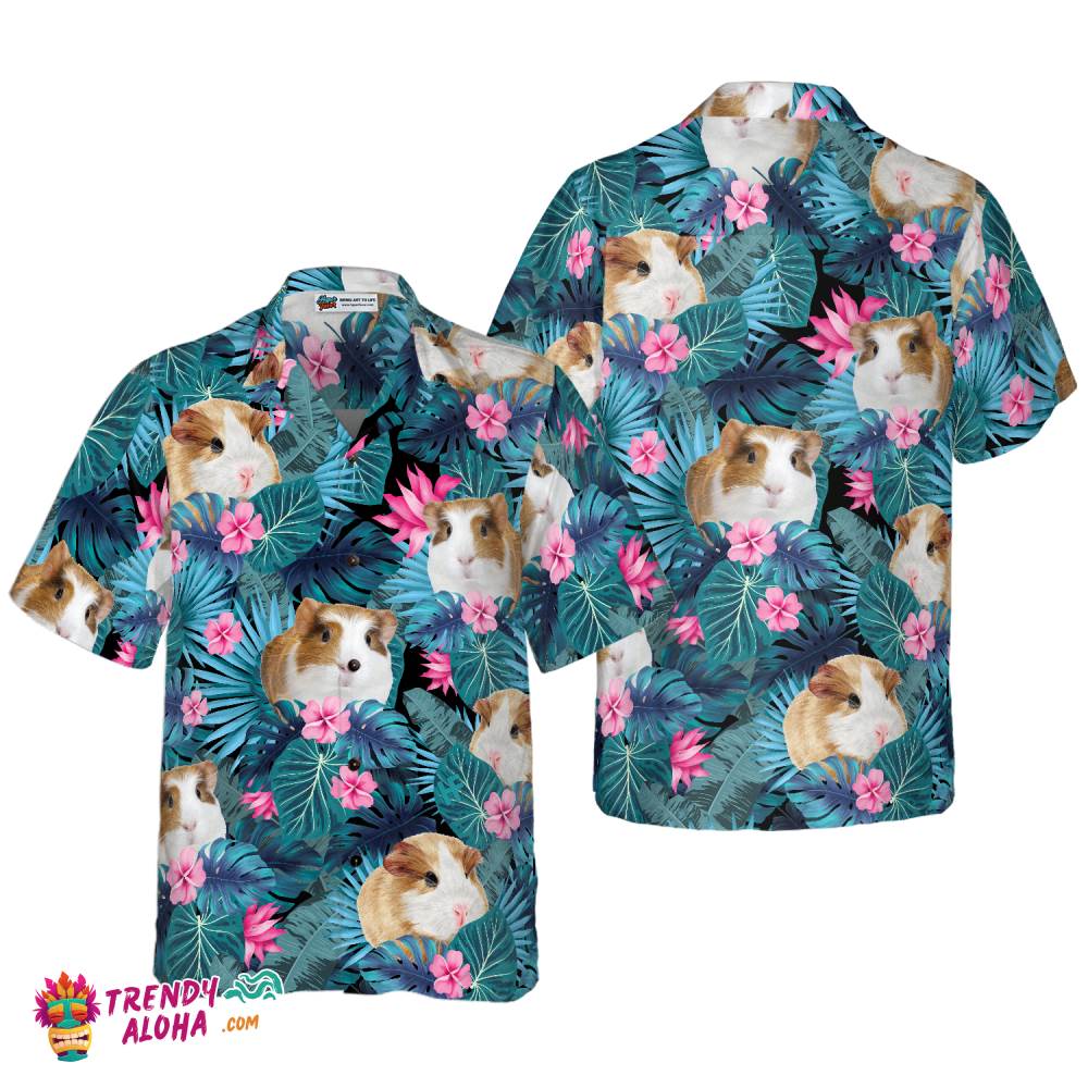 Cute Guinea Pig Tropical Pattern Hawaiian Shirt Cute Guinea Pig Tropical Pattern Hawaiian Shirt
