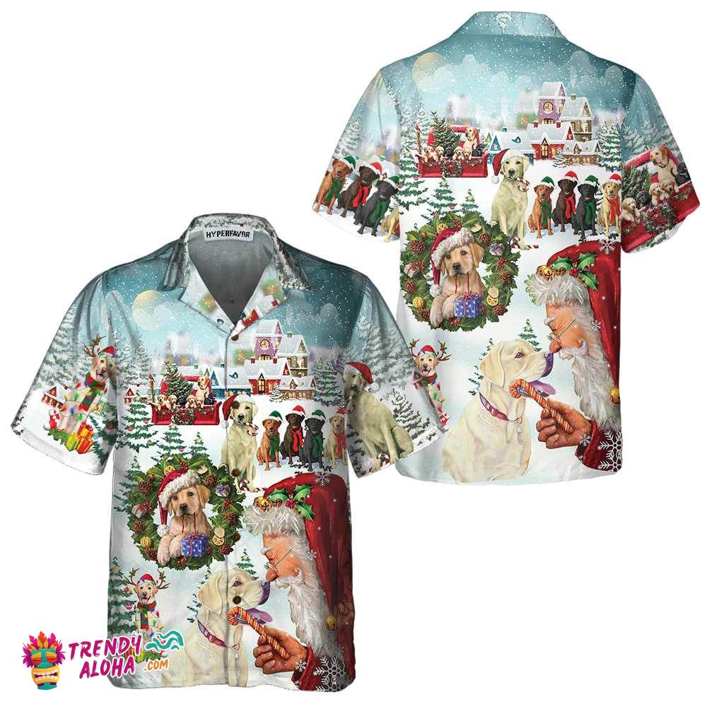 Cute Labrador Dogs Celebrate Christmas Hawaiian Shirt, Funny Labrador Shirt, Best Christmas Gift Cute Labrador Dogs Celebrate Christmas Hawaiian Shirt, Funny Labrador Shirt, Best Christmas Gift