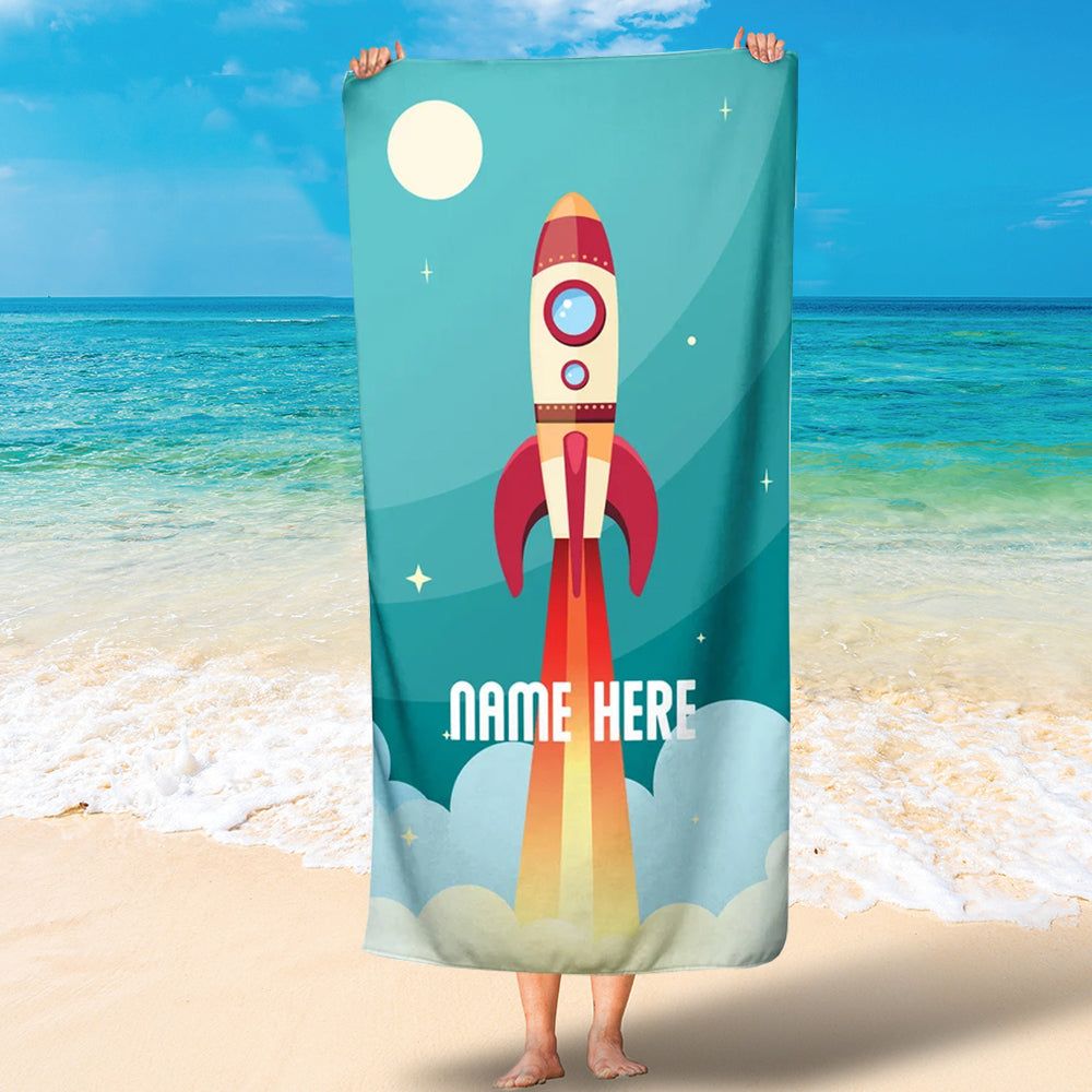 Cute Rocket Design Personalized Kids Lovely Summer Beach Towels