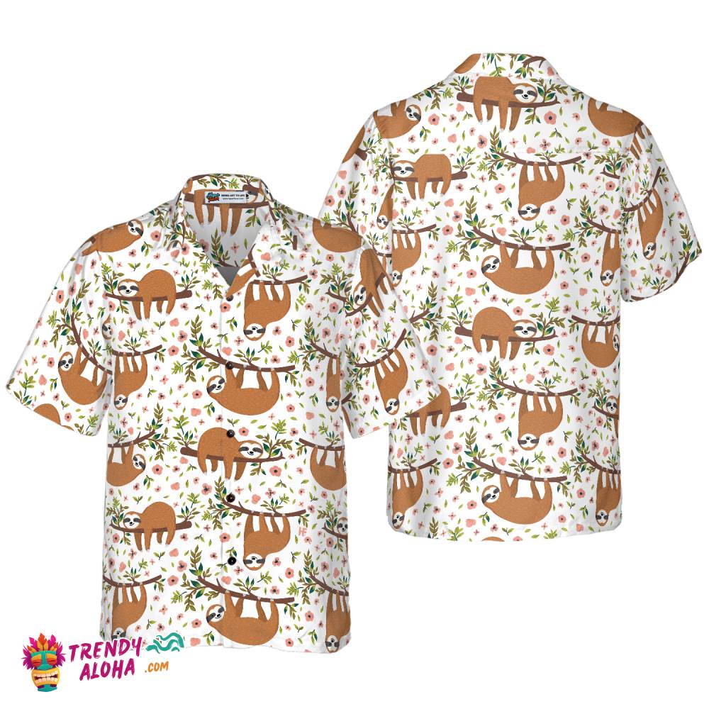 Cute Sloth On Tree Shirt For Men Hawaiian Shirt Cute Sloth On Tree Shirt For Men Hawaiian Shirt