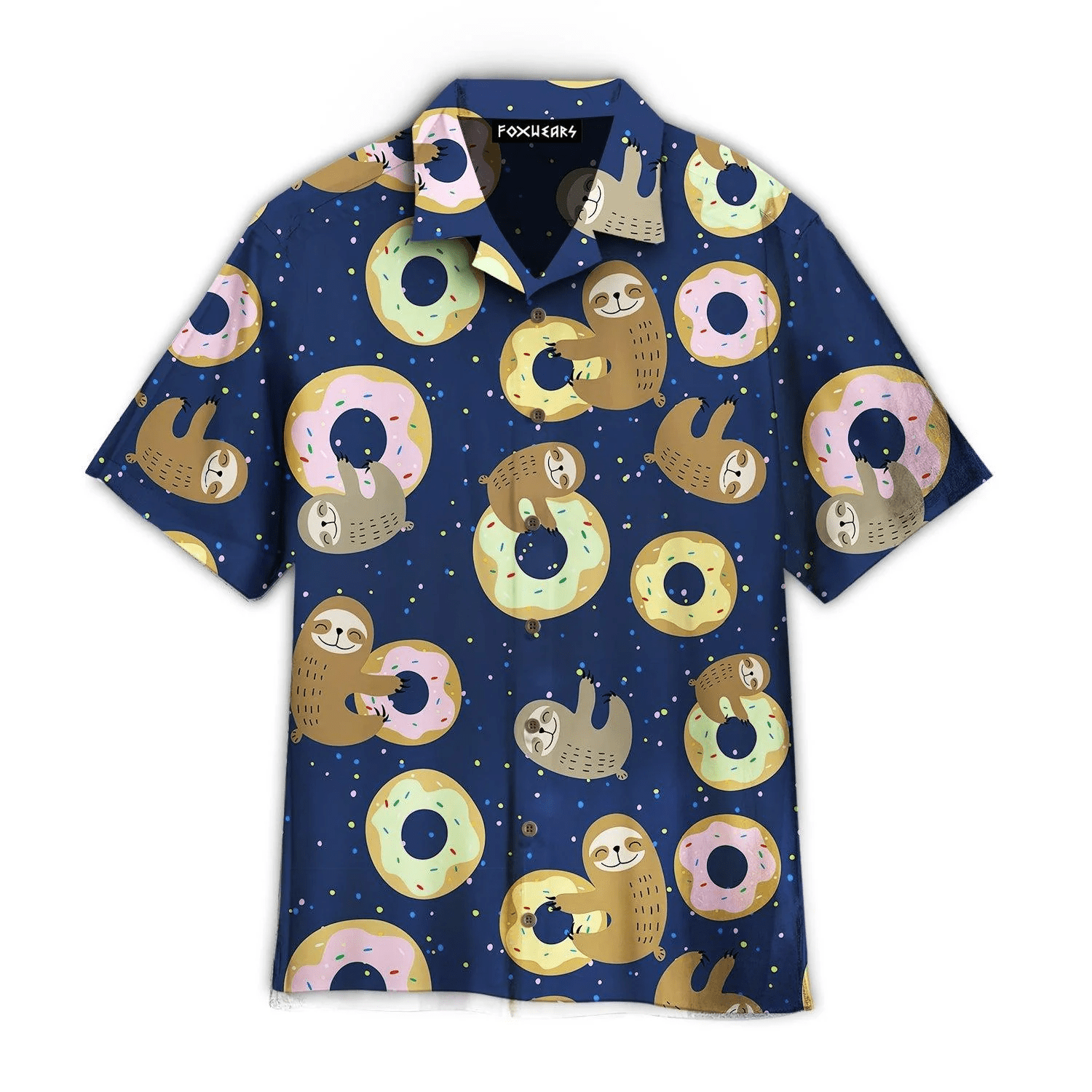 Cute Sloth With Sweet Donuts Hawaiian Shirt