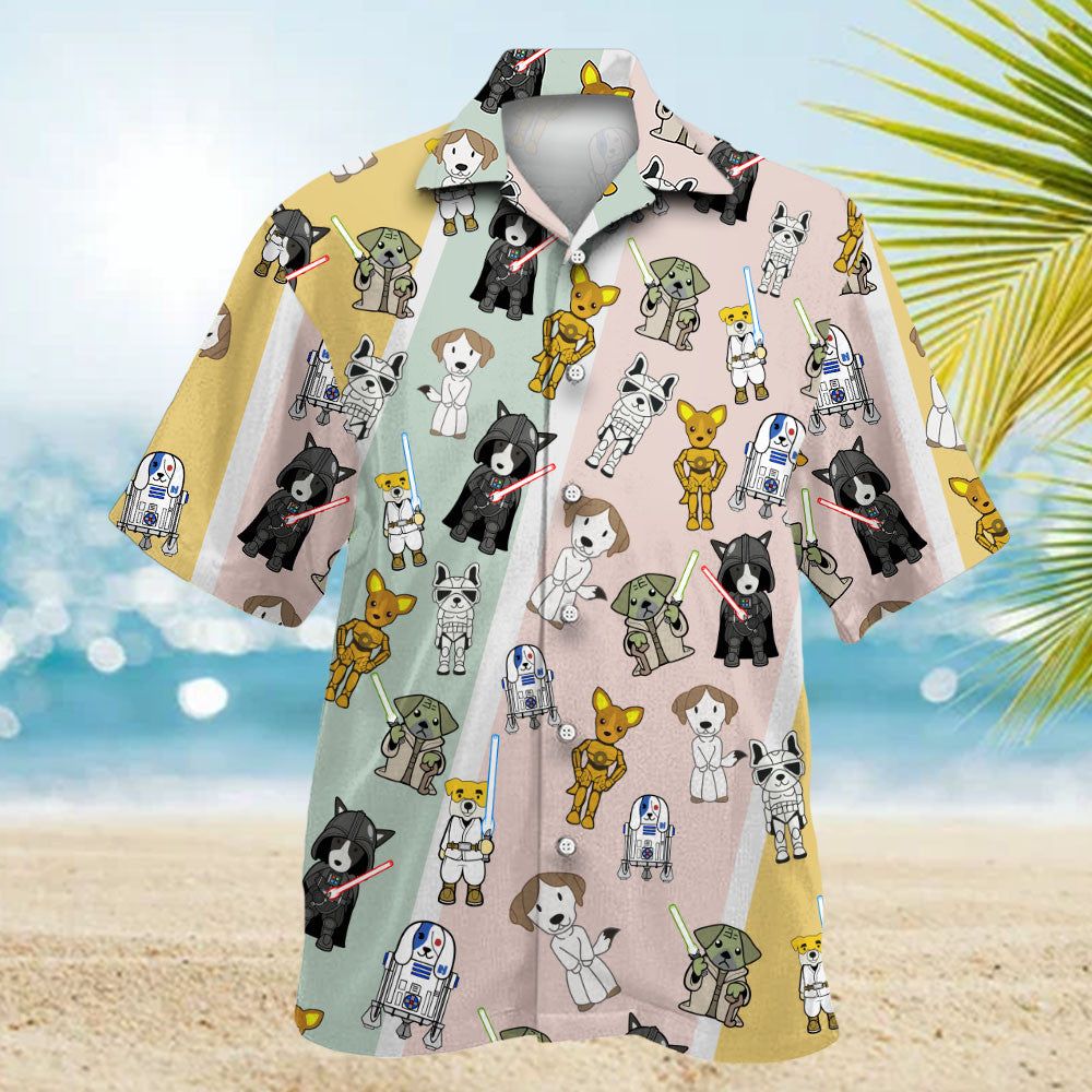 Cute Star Dogs – Hawaiian Shirt For Men, Women, Kids